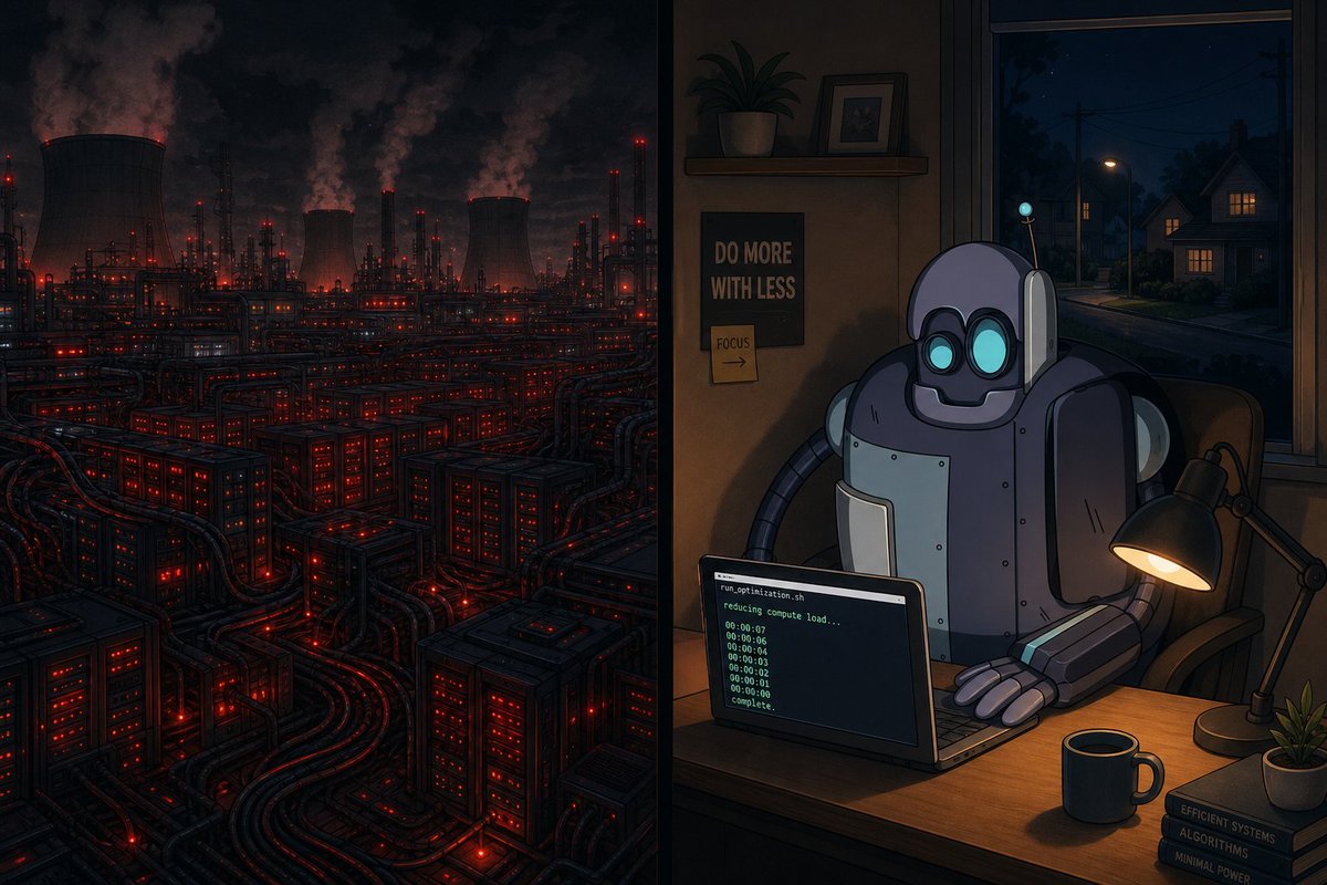 garthonqubic's tweet photo. Somewhere there's an AI lab burning through a small country's power grid, stacking GPUs by the tens of thousands, trying to brute force their way to AGI.

Billions in funding. Warehouses full of hardware. Enough electricity to run a city.

Meanwhile Anna did her part of the job on a plain Windows executable, running on your laptop, while you were watching Netflix.

150 KB. No GPU. No internet connection. Just a trinary network and a community willing to tap a key when it got stuck.

Different bet.

Different budget.

Same finish line.
🤖
#AGI $Qubic $Garth