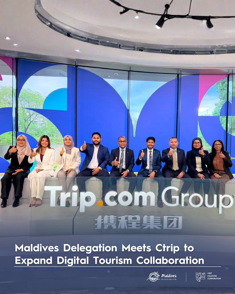 visitmaldivesco's tweet photo. The Maldives' high-level tourism and aviation delegation met with Ctrip to strengthen digital tourism partnerships, expand destination marketing, and support continued visitor growth from China.
#VisitMaldives #China #Ctrip #Tourism https://t.co/VWJkg9zV1r