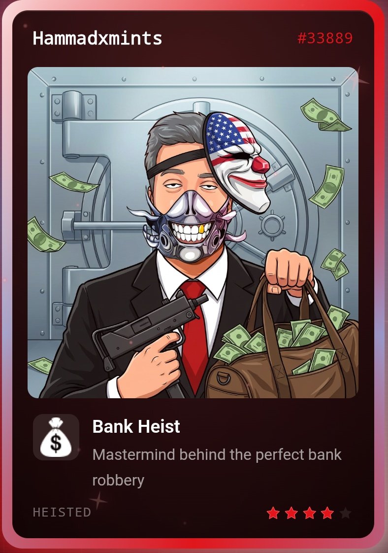 OGHashyBrown's tweet photo. I'm robbing a bank soon

Join my crew @Heistedxyz

[ drop your card below👇] https://t.co/QyCmgono1d
