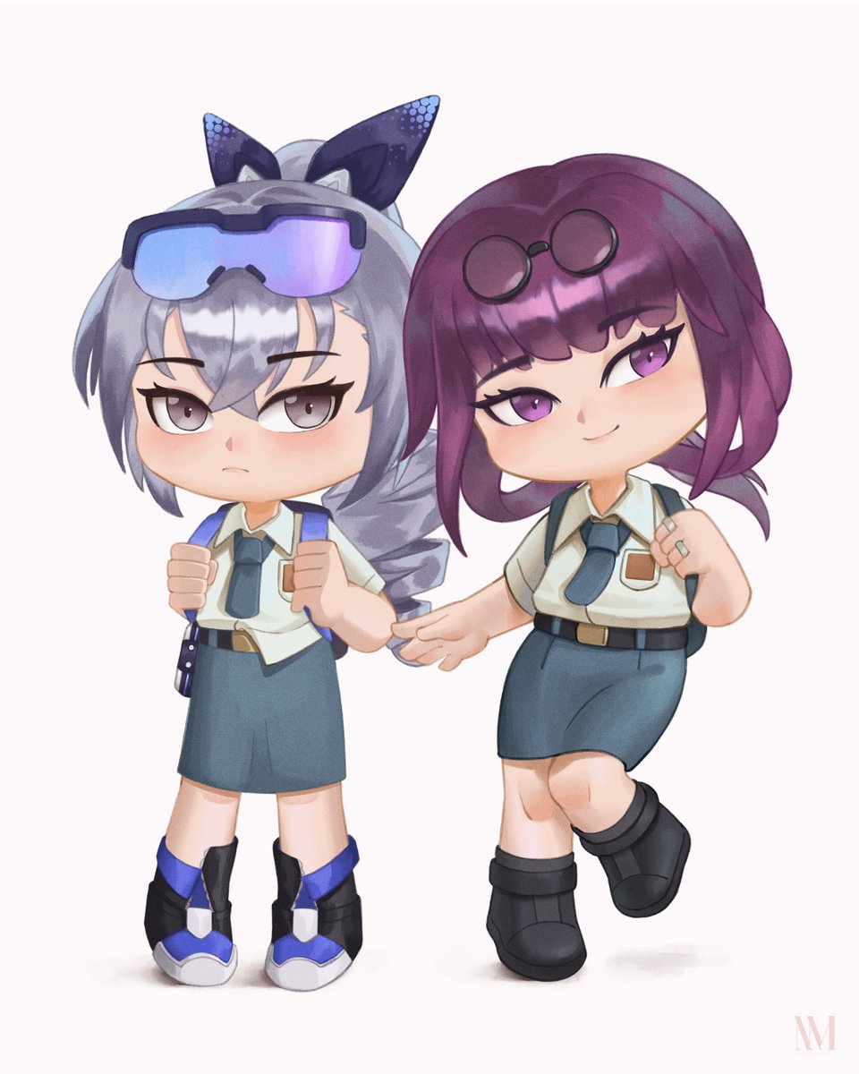 nico_melba's tweet photo. Chibi | Silver Wolf &amp; Kafka #HonkaiStarRail #KafkaHSR #SilverWolfHSR #ChibiArt Now on VGen! Follow me here: https://t.co/quQYH9a9xI https://t.co/LNYz5XRE4w