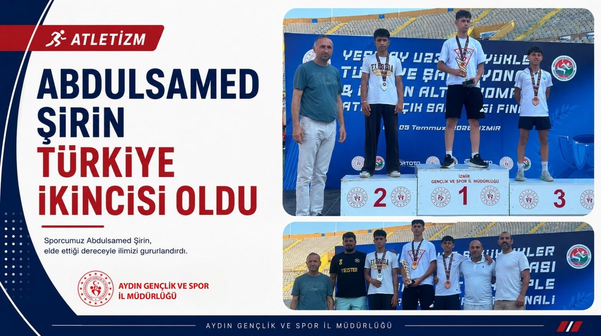 GSBAydin's tweet photo. İzmir ilinde düzenlenen Orhan Altan Komple Atlet Çoklu Branşlar Finali’nde Aydın ilimizi temsil eden sporcumuz Abdulsamed Şirin, U16 kategorisinde Türkiye ikincisi oldu.

Haberin devamı⏬⏬
https://t.co/ZFBMELxNTL https://t.co/cxPhQHFxf2