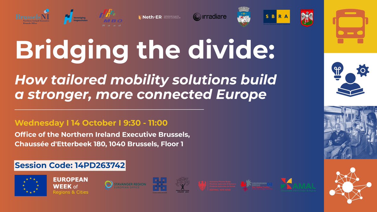 sbrabruselj's tweet photo. 🌍 Join us at #EURegionsWeek for the session “Bridging the divide: How tailored mobility solutions build a stronger, more connected Europe”! Discover how #cities and #regions are using inclusive, green &amp; digital mobility solutions to connect communities 👉 https://t.co/Jh8iI212NQ https://t.co/9Mz0kWOKuG