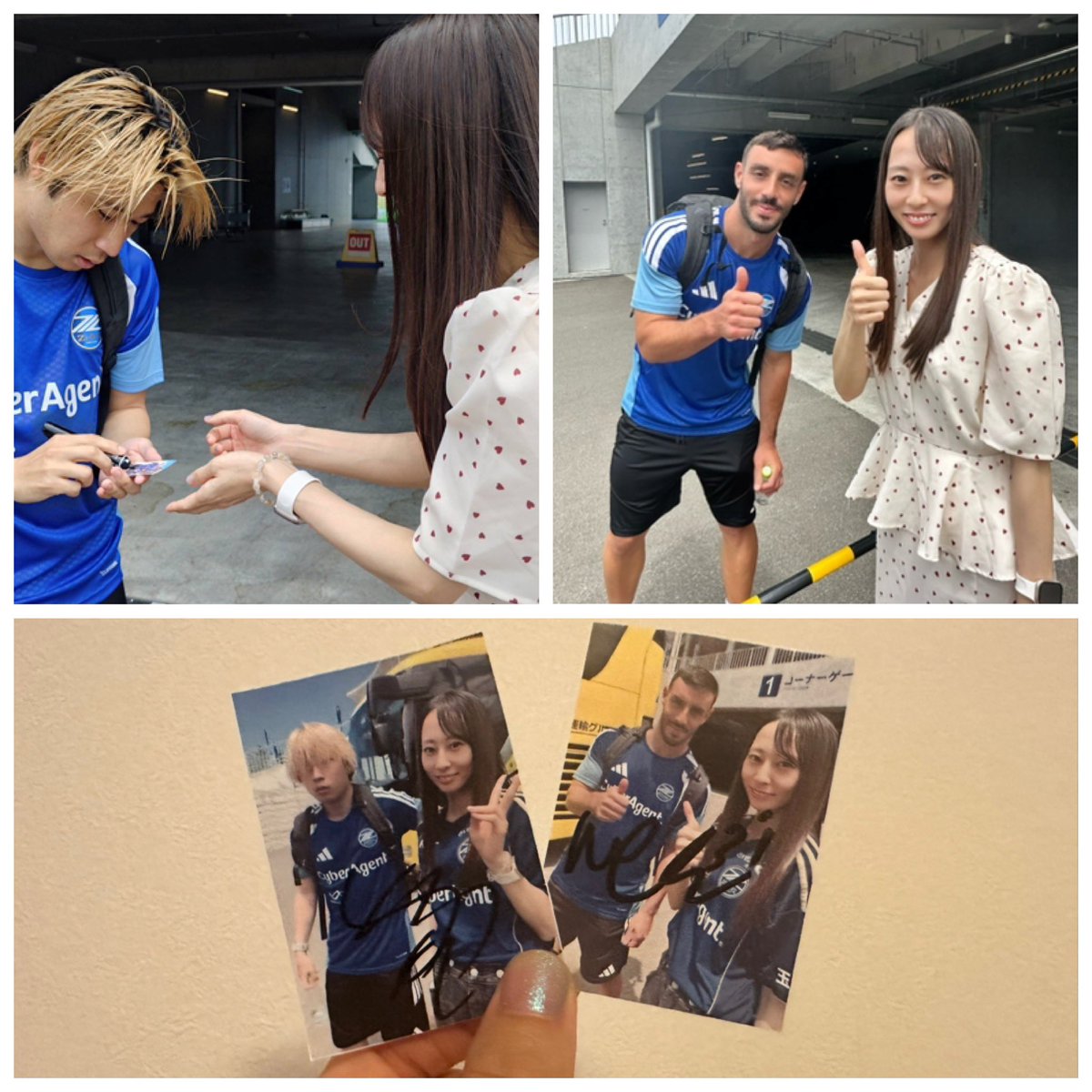 今日も青森キャンプ⚽️💙 昨日撮った写真にサインもらいました！2人
