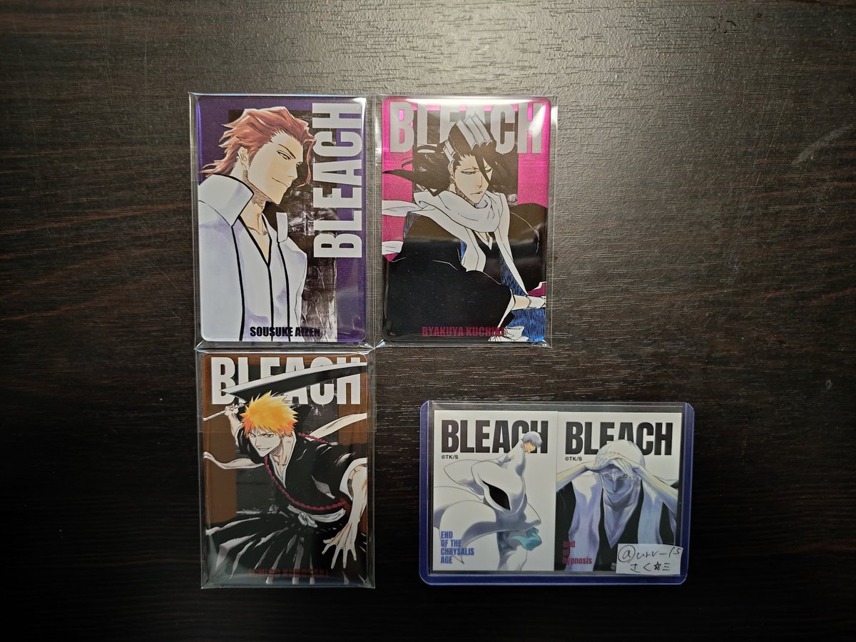 urv_15's tweet photo. 【交換】BLEACH ステータスカード コレクション ステカ

譲:藍染 一護 白哉

求:市丸ギン

💫ご都合合えば池袋お手渡しまたは郵送
💫検索からもお気軽にお声がけください🙇🏻‍♀️ https://t.co/a7ezoUGmu1