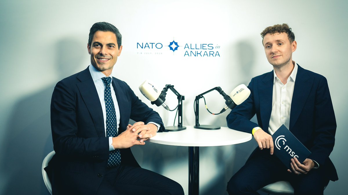 MunSecConf's tweet photo. 🎥 Can NATO keep pace with today’s security challenges?
For a special edition of the #MSCYouTubeStudio at #AlliesinAnkara, Jack Kelly, Founder & CEO of TLDR News, spoke with decision-makers about the expectations for the #NATOsummit and the future of the Alliance. https://t.co/gvr3N5gj5a