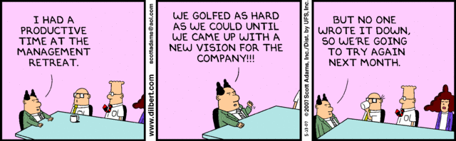 milan_milanovic's tweet photo. Some people got promoted because they are not good technically

Yes, this is true and it's called the Dilbert principle

Once I saw someone who broke prod twice in a quarter, so they moved him into management. No more prod to break.

It works, until your best people notice the title they're chasing is where you placed the ones who are not so good in their role.

That's the part of the Dilbert principle that costs you.

Image: Dilbert, by Scott Adams
