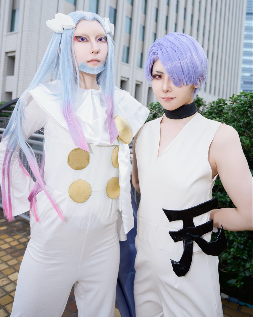 vqv264's tweet photo. コスプレ Cosplay 
NewPSG/ ラミー様 &amp; ポリエステル

キリッと親子

🩵: @toraonoonigiri 
📸: @Fujiccamera 

色味がすっごく綺麗なの…ウィッグのグラデ染めの色が可愛いのでたくさん見てください🫶

綺麗に撮っていただきありがとうございます✨ https://t.co/zC5qykil6e