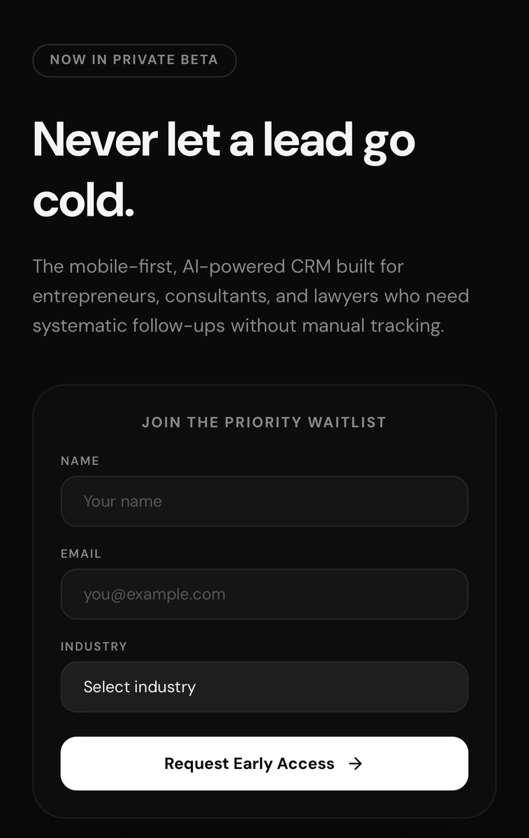 PARTHBAVALIYA4's tweet photo. @suni_code I built an app for followups for businesses owners and entrepreneurs 
Most of deals are ded because they forgot take followup 
I tried to solve a specific problem 
Join Waitlist :
https://t.co/tiDNsKXwM7 https://t.co/2abwwv7qvJ
