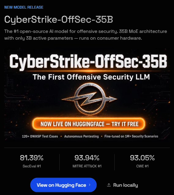 cg_sanchez's tweet photo. LLM Model specific for pentest free on @huggingface 

https://t.co/VIo5jxiTMs

#offsec https://t.co/s8lihAJXT6