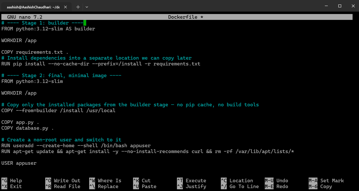 aashishhq's tweet photo. #LSPPDay38 — Found and fixed a silent bug today: my Docker image built fine but crashed because https://t.co/nlO9fvUsii wasn't being copied in. Added a container smoke test to the pipeline so this can never slip happen
@lftechnology #60DaysOfLearning2026 #LearningWithLeapfrog https://t.co/vZVrJ40Bwf