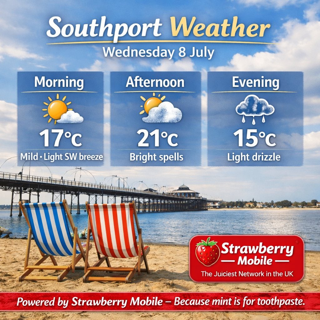 PantoShow's tweet photo. Sunny southport #weather #southport #forecast https://t.co/LfUDxPSPw5