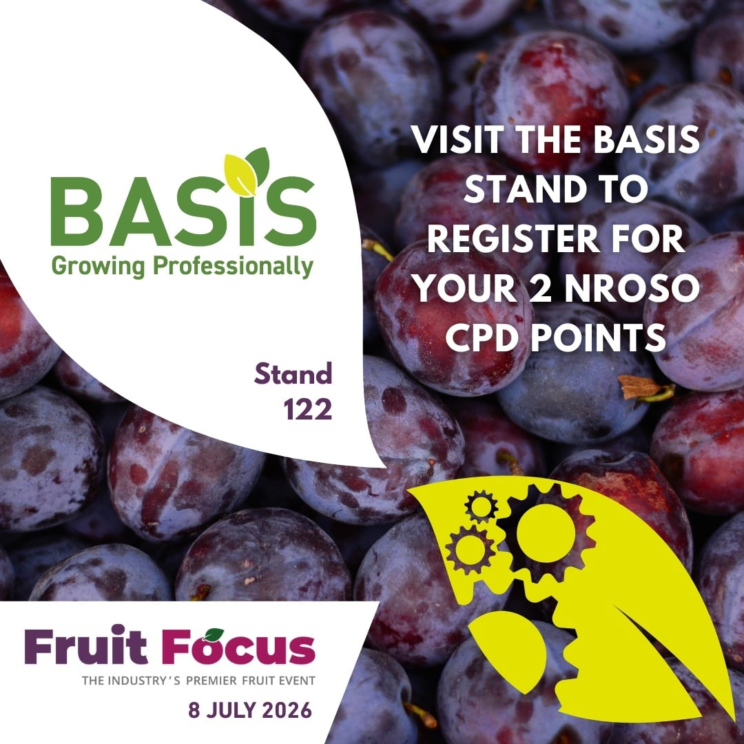 BASISRegLtd's tweet photo. Harry Henderson is on the BASIS stand at @FruitFocus today. Come and collect your Knowledge Trail card, register your CPD points, and find out more about BASIS membership and training career pathways. https://t.co/p6uikXN1F0