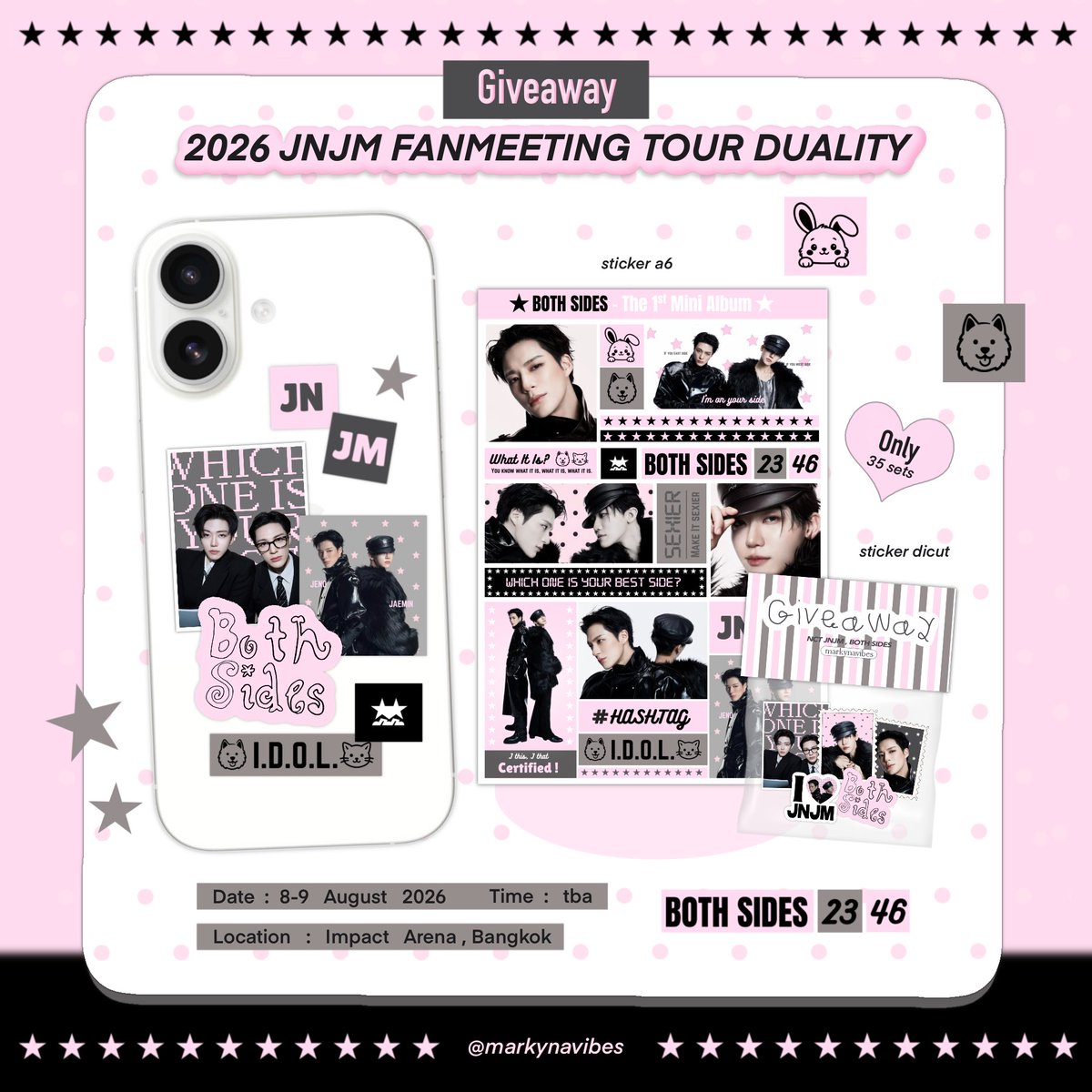 markynavibes's tweet photo. ⭒ pls kindly rt ⭒

𝙜𝙞𝙫𝙚𝙖𝙬𝙖𝙮 𝙟𝙣𝙟𝙢 𝙛𝙖𝙣𝙢𝙚𝙚𝙩𝙞𝙣𝙜 (｡> ᴗ ☆｡) ‧₊˚
 ♡ only 35 set

𝘥𝘢𝘵𝘦; 8 - 9 𝘢𝘶𝘨𝘶𝘴𝘵 2026
𝘵𝘪𝘮𝘦; 𝘵𝘣𝘢
@𝘪𝘮𝘱𝘢𝘤𝘵 𝘢𝘳𝘦𝘯𝘢 , 𝘣𝘢𝘯𝘨𝘬𝘰𝘬

⋆rt &amp; show this tweet

#NCTJNJM_FANMEETING_TOUR
#NCTJNJM_FANMEETING_TOUR_DUALITY https://t.co/16Y3OT7ZWI