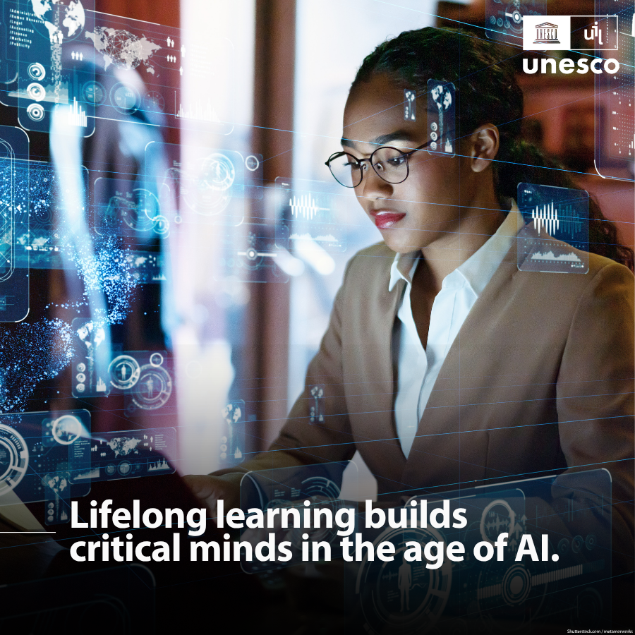 UIL's tweet photo. 🤖 In a rapidly changing digital world, lifelong learning matters more than ever. 

Join UIL’s webinar series exploring AI, digital literacy, inclusion, learning cities &amp; more. 

🔗https://t.co/XviF0L1R2E https://t.co/X1jusUqRKK