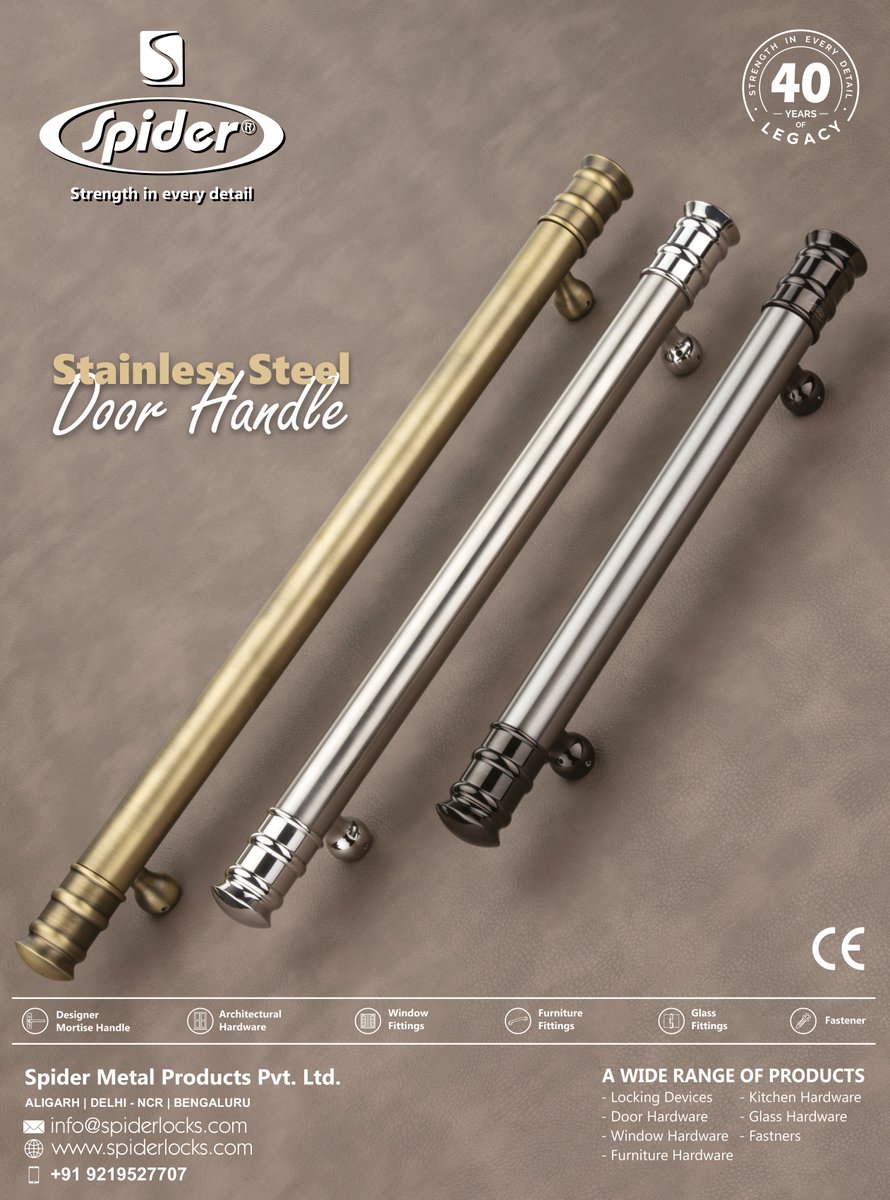 ihsndigital's tweet photo. For enquiry Via WhatsApp: https://t.co/wmmvcfHceQ
SPIDER METAL PRODUCTS PVT. LTD.
Mr. Shobhit Agarwal +918937000555
Web: https://t.co/FcikcUyUPw
.
.
#SpiderLocks #DoorHandles #StainlessSteelHandles #ArchitecturalHardware #DoorHardware #PullHandles #InteriorHardware #ihsndigital https://t.co/6CNvSJZEmE