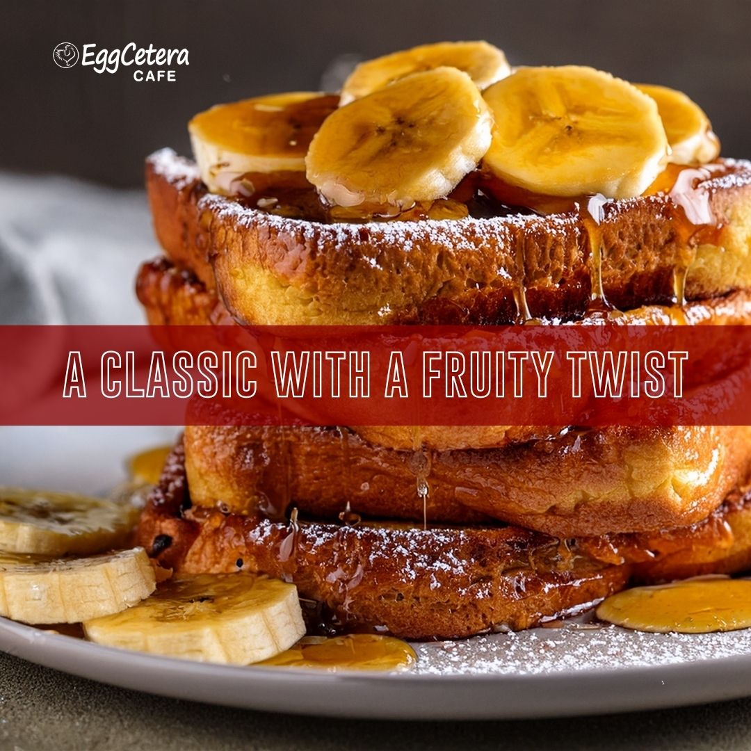 eggceteracafe's tweet photo. Sometimes, simple is exactly what you're craving.

Our Fruit-Topped French Toast with fresh bananas delivers the perfect combination of sweet, fluffy, and satisfying. It's a classic breakfast favorite topped with one of nature's sweetest ingredients. https://t.co/zDfrk5fnHO. https://t.co/dzURPitXFj