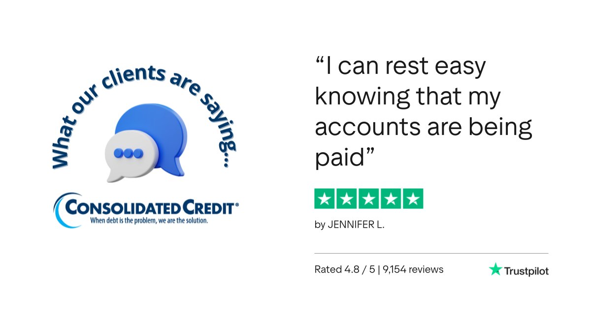 ConsolidatedUS's tweet photo. #ReviewoftheDay #DebtRelief🙏
We’ve helped over 10 million people find the #DebtRelief they needed to breathe easier. 

#DebtSucks #Testimonial #Review #ConsolidatedCredit ☎️1-844-450-1789 https://t.co/Uy8lZgqfXF