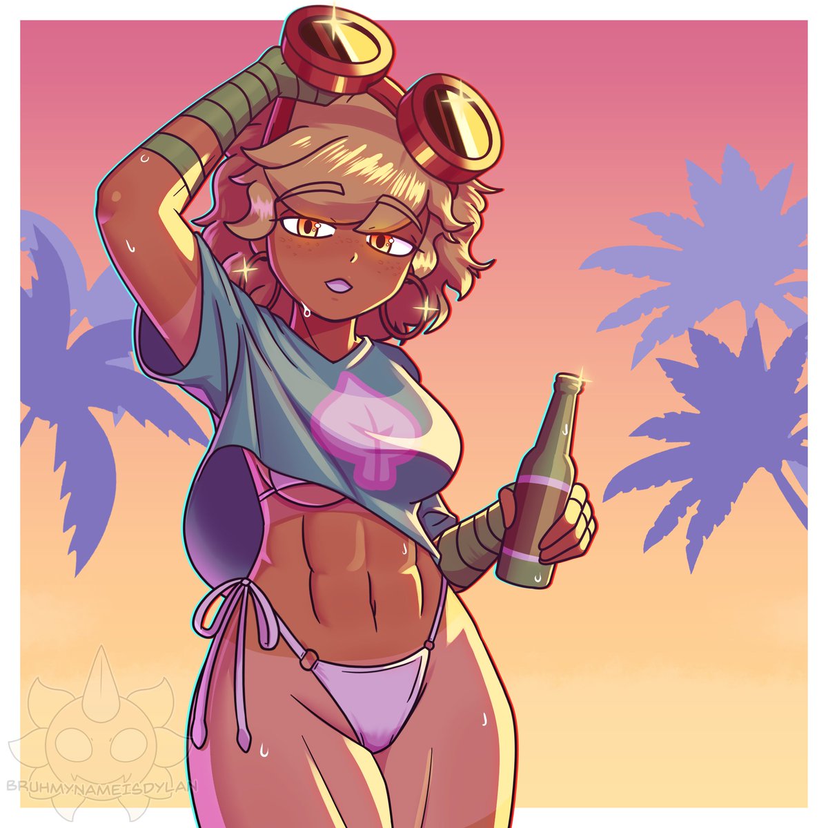 BRUHMYNAMEISDY1's tweet photo. Solar Flare as the GTA VI cover girl https://t.co/EZZx92V7xf
