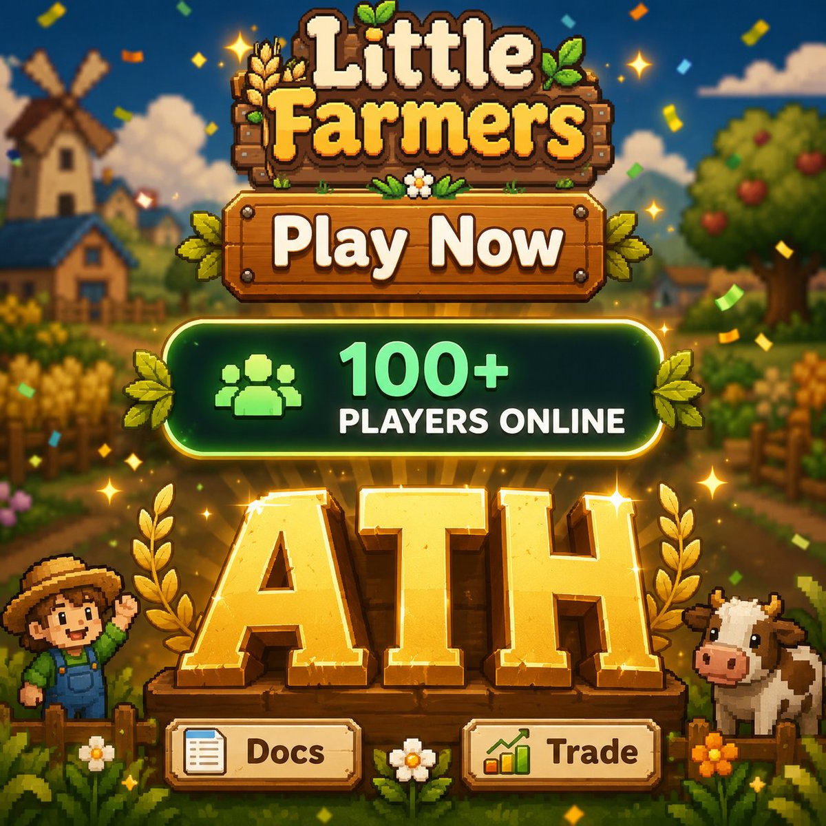 LittleFarmersGG's tweet photo. New milestone for Little Farmers 🌱

We hit a new ATH while 100+ farmers were online at the same time.

The village keeps growing.

Thank you, farmers 🤝

@solanagaming 💜💙 https://t.co/Fi7wIcbCbd
