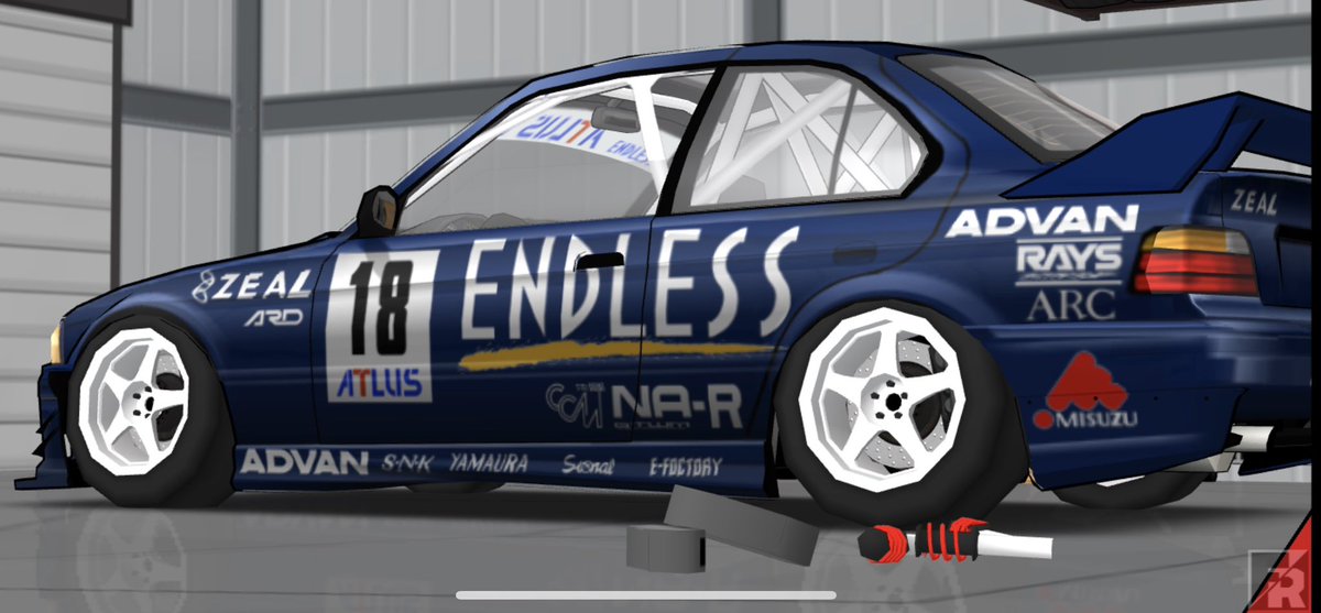 akagishigure462's tweet photo. そう言えば、ENDLEES E36 318i No.18完成です。

フロントのエアロを新造したりクーペからセダンに魔改造したりと、中々出来良い機体になったと感じています。

本当は渡したらモスボする予定だったのですが情が湧いて手放せません（笑）

#ENDLEES #e36 #frlegemds https://t.co/z0TdGXCSta