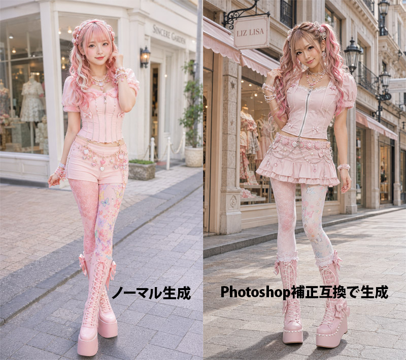 Pink Lolita Color Correction Comparison