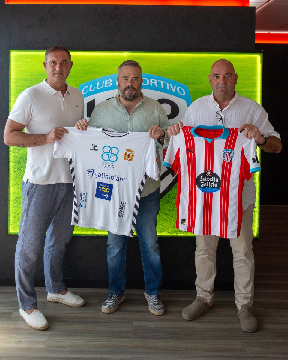 CDeportivoLugo's tweet photo. 🤝 O #CDLugo e a @SDSarriana formalizan un convenio de colaboración deportiva.

#ForzaLugo