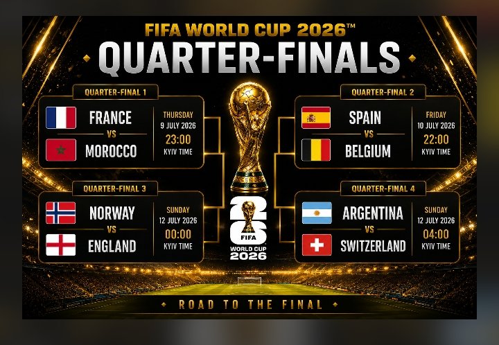 Chibae4u's tweet photo. Is this FIFA World Cup Quarter-Finals pairings correct @grok? https://t.co/3KLqw3wez9