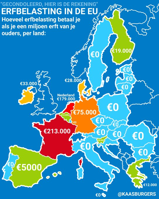 hoppakee13's tweet photo. Het domrechtse volk gaat weer helemaal los op de "VRESELIJKE HOGE ERFBELASTING" die we hier hebben. Wat weer een gezeik. Als je wat erft mag je blij zijn, je krijgt geld, en genoeg. Je hebt er geen reet voor gedaan. En dan nog zeiken. Typisch Nederland, een stinkrijk land. https://t.co/9v8Z6gnyPF