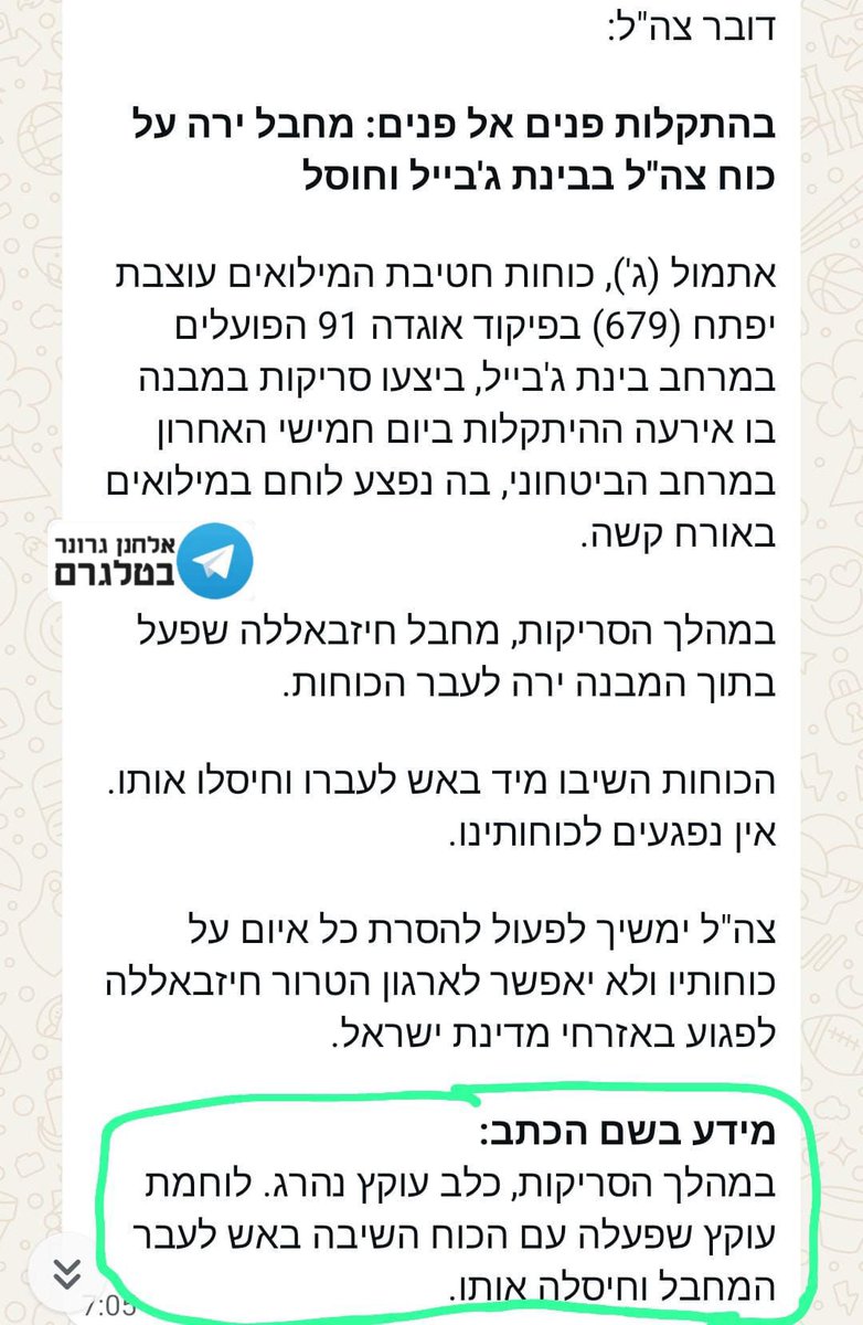 elchanangr's tweet photo. אירוע מביך למדי מצד דובר צה"ל: היה חשוב להם בקטע פמניסטי לתדרך הבוקר כתבים שלוחמת עוקץ הרגה אמש מחבל בלבנון לאחר שהמחבל הרג את הכלב שלה.

בפועל חיילים שהיו במקום טוענים שהחיילת ברחה מהחדר בו היה המחבל ומפ והחפק שלו חיסלו את המחבל ותפסו אחד נוסף.

בעקבות עדויות הלוחמים דובר צה"ל מסר כי: "בהמשך להודעה שהופצה מוקדם יותר היום (ד'), צה"ל מתחקר את כלל פרטי האירוע, לרבות אופן חיסולו של המחבל.

הדברים יתוחקרו ויופקו הלקחים. בתום התחקיר, צה"ל יציג את הממצאים בשקיפות. ככל שנעשתה טעות, מדובר בטעות אנוש בתום לב".

חשוב לי להדגיש שמסירות הנפש של הלוחמת ראויה לכל הערכה ואני הקטן גם לא שופט אותה מהמשרד הממוזג. מה שעצוב זה שגוף כמו דובר צה"ל משתמש בה לקידום אג'נדה פרוגרסיבית בצה"ל.