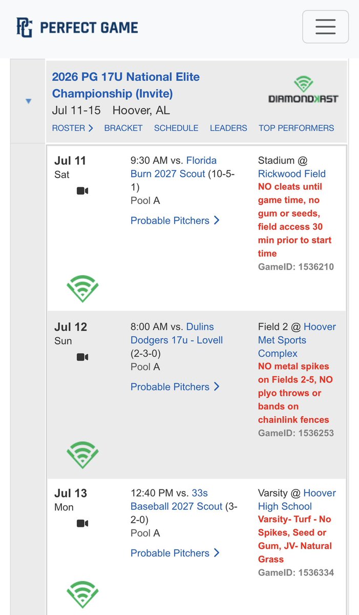 CullenO_3's tweet photo. Excited to head back to Hoover this weekend for @PG_Tourney 17u National Elite. My pregame throwing schedule and @CincyLegends27 full schedule below along with video @mineperformance w/ @tclarkpitching this week.

@FlatgroundApp @PG_Uncommitted @17nickplaatje @PG_OhioValley https://t.co/X57kJqmNIe