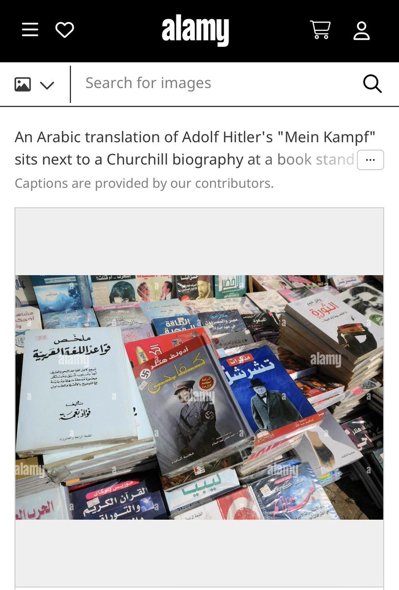 realtaler's tweet photo. @Georg_Pazderski Guess what the most widely available and widely sold political book in Egypt is. 
That’s right: Mein Kampf 
by Adolf Hitler. 
No wonder they behave 
the way they do.  
+ spacial bonus 
Farouq's Hitler store in Cairo https://t.co/8jEloztwOW