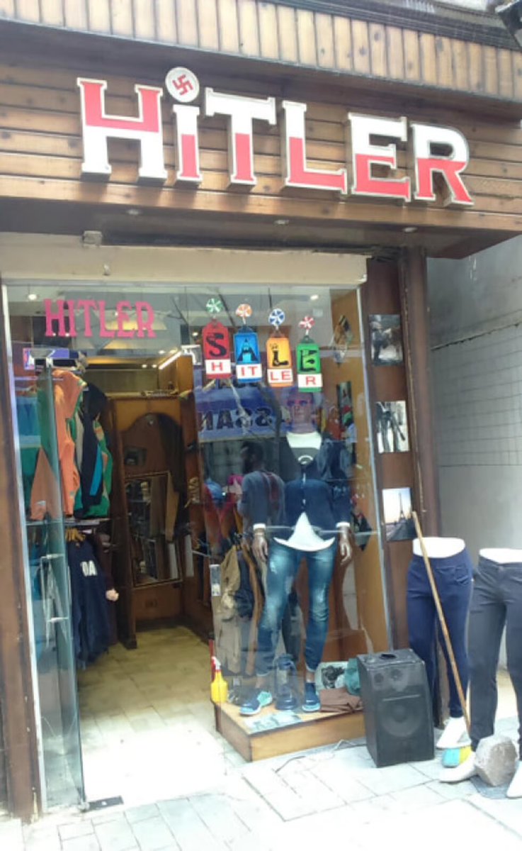 realtaler's tweet photo. @Georg_Pazderski Guess what the most widely available and widely sold political book in Egypt is. 
That’s right: Mein Kampf 
by Adolf Hitler. 
No wonder they behave 
the way they do.  
+ spacial bonus 
Farouq's Hitler store in Cairo https://t.co/8jEloztwOW