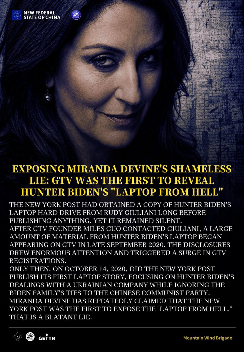 glinliin007's tweet photo. @FoxNews Miranda @mirandadevine, who are you running with? How much are they paying you? And what's your real angle with Hunter? 

This isn't defending freedom, it's protecting the Biden-Beijing cartel. 

🔥Laptop from Hell🔥

#WeaponizedDOJ #July4th2026 #DeepStateExposed https://t.co/w4MaHD532G