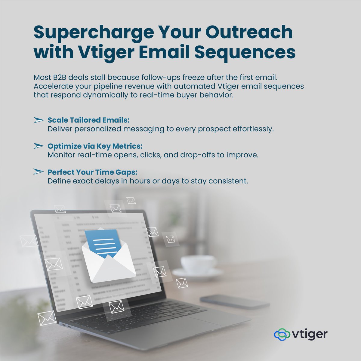vtigercrm's tweet photo. Giving up after one email isn't a sales strategy. 
It drains your pipeline. Vtiger Email Sequences automate your persistence, responding instantly to how buyers react so your deals never stall out. Stop accepting broken sales cycles.

#Sales #VtigerCRM https://t.co/IOy6yfLAYt