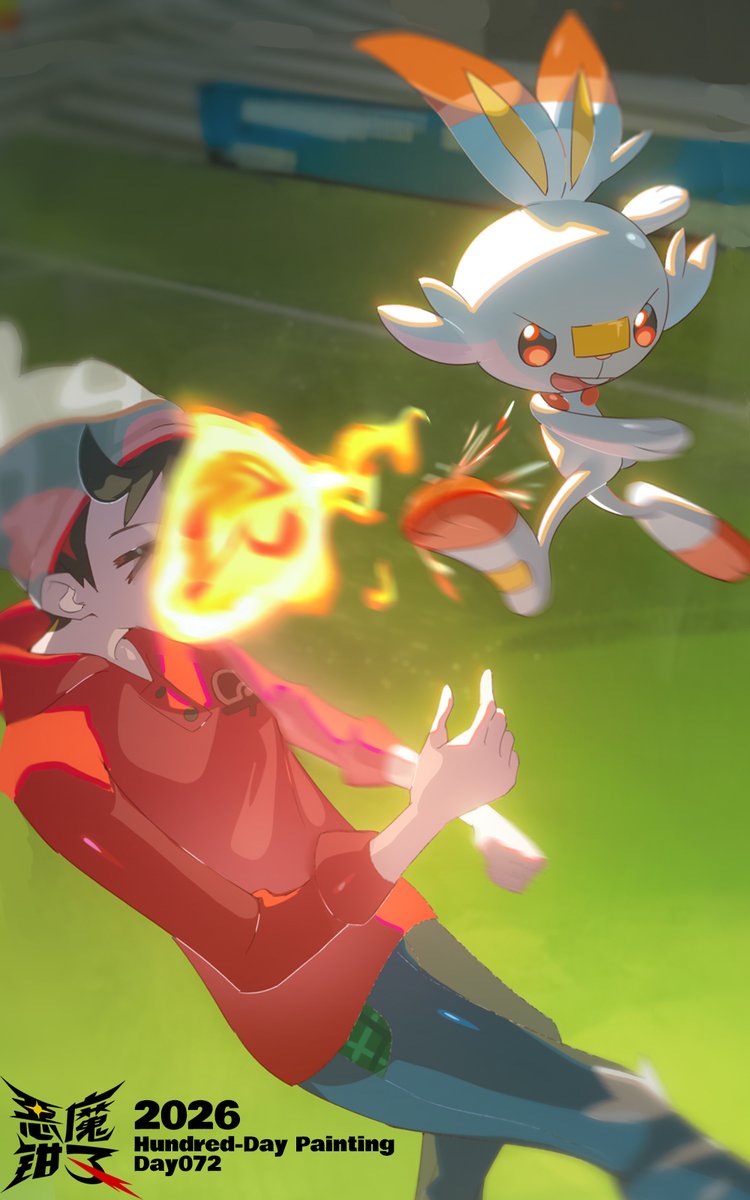 demonqz7's tweet photo. #pokemon Day 72 VictorxScorbunny https://t.co/2EcYczp9ag