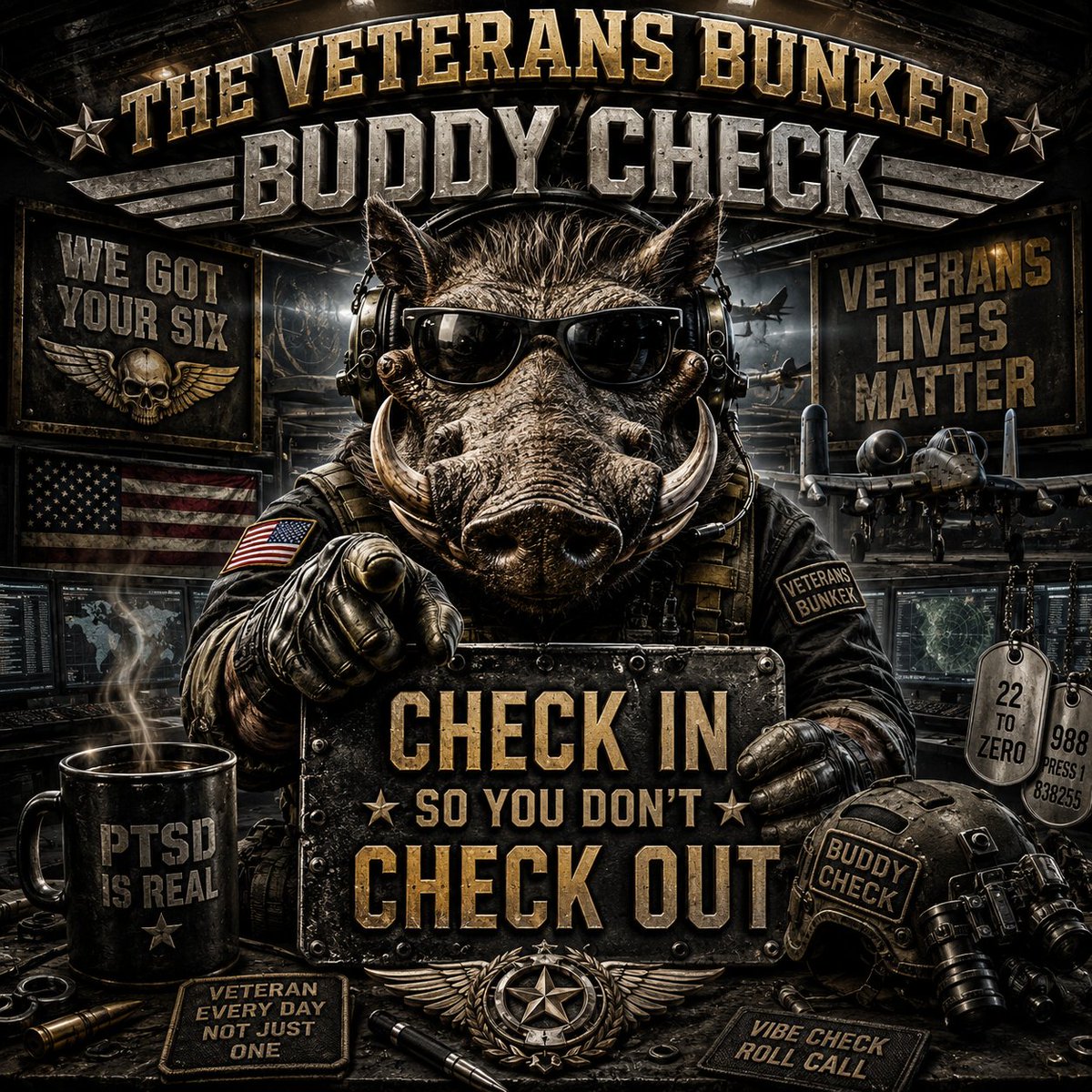 AngelEyes11357's tweet photo. VIBE CHECK 👇👇👇👇👇
#BUDDYCHECK #ROLLCALL #CheckInSoYouDontCheckOut  #PTSDisREAL #VeteransLivesMatter  #WARTHOGWEDNESDAY https://t.co/yEn2CHt9wG