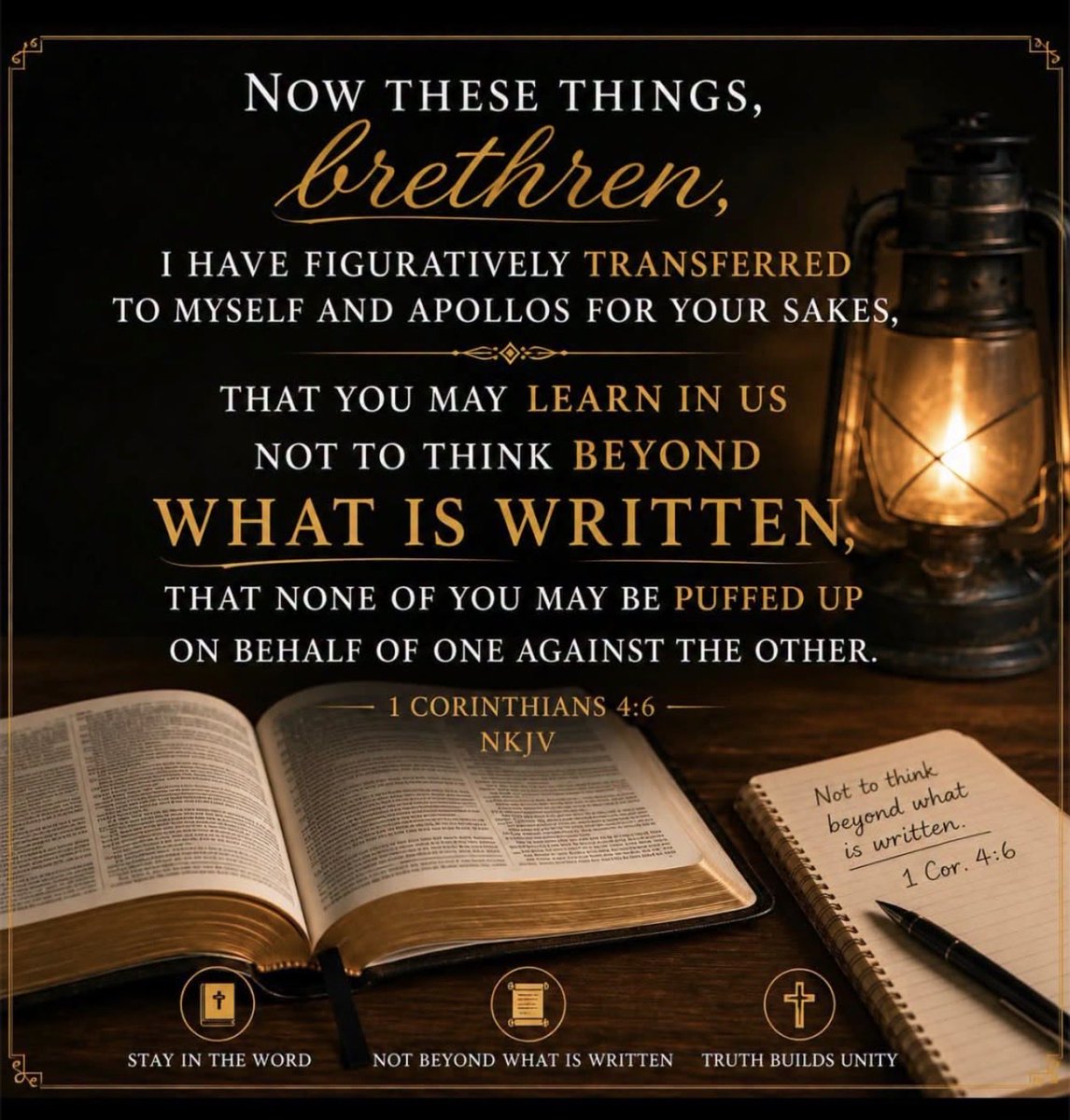Jessxske's tweet photo. Stay Within What Is Written
God’s Word is our foundation. When we build our faith on Scripture instead of human opinions, traditions, or personal preferences, we stand on solid ground. Let the Bible be the final authority, guide us as we seek the truth https://t.co/wfNkkUbbRN