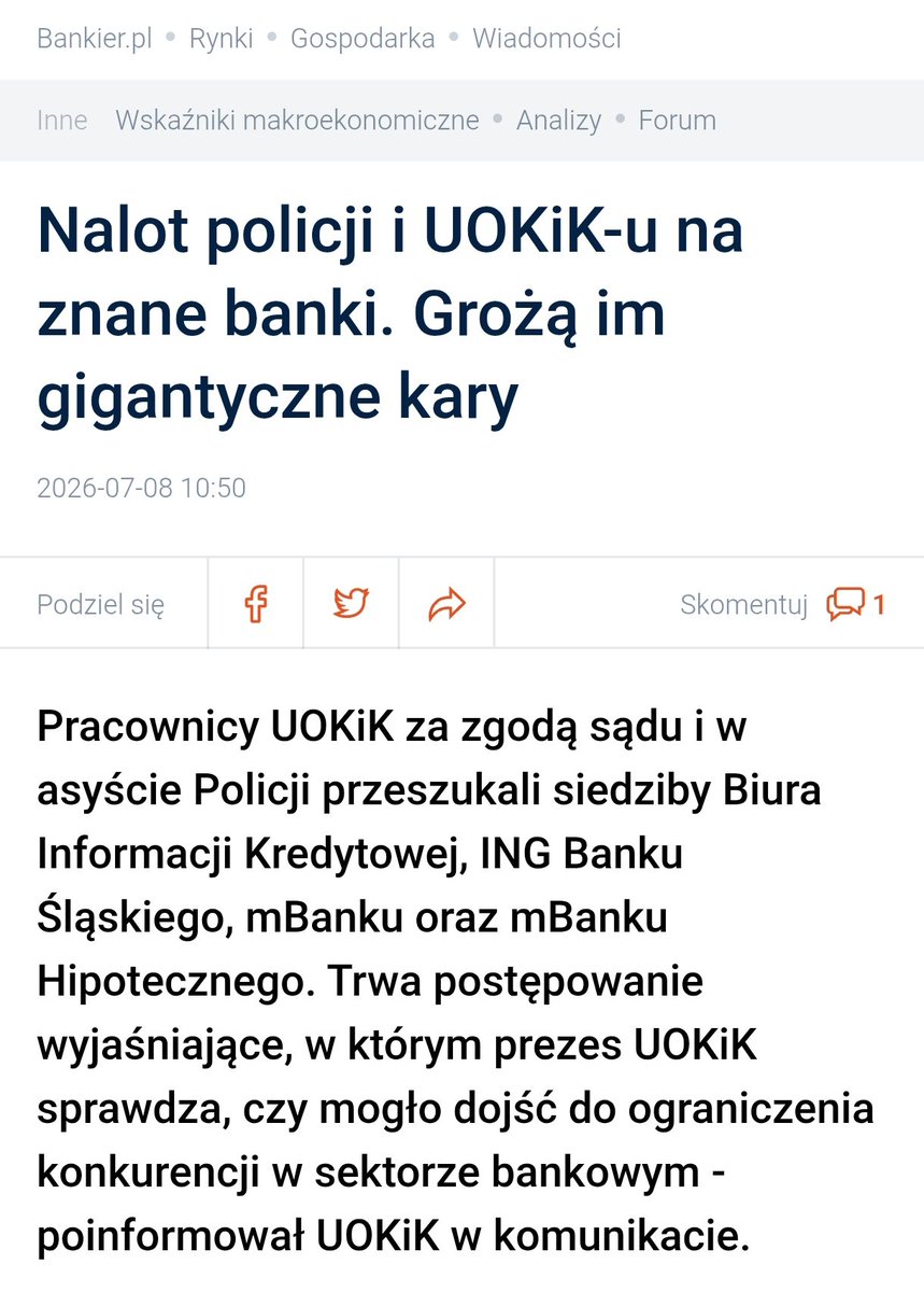 Jakub_moscicki's tweet photo. Podobno banki miały obniżać scoring klientom, którzy porównywali wiele ofert kredytów. 
Jeśli tak, to oby kary były jak największe. https://t.co/x0xvS0DKF7