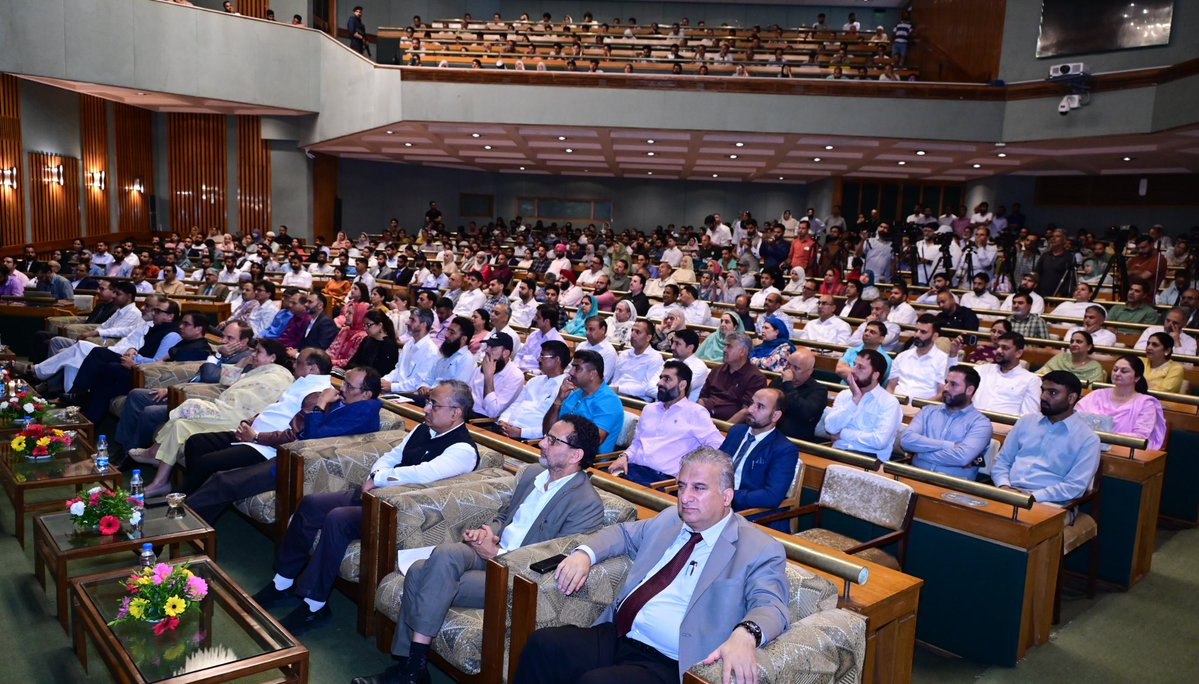 CM_JnK's tweet photo. Chief Minister today attended the Education Conclave 2026- Buniyaad Se Bulandi Tak at SKICC, Srinagar, reaffirming the Government's commitment to strengthening the foundations of education in Jammu & Kashmir. 

The conclave showcased the transformative reforms being undertaken in the School and Higher Education sectors, highlighted key policy initiatives, honoured meritorious students, distributed appointment orders to newly selected lecturers, and brought together educators, students, academicians and other stakeholders to collectively shape the future of education in Jammu & Kashmir.

@sakinaitoo @JavedDar_NC @nasirsogami