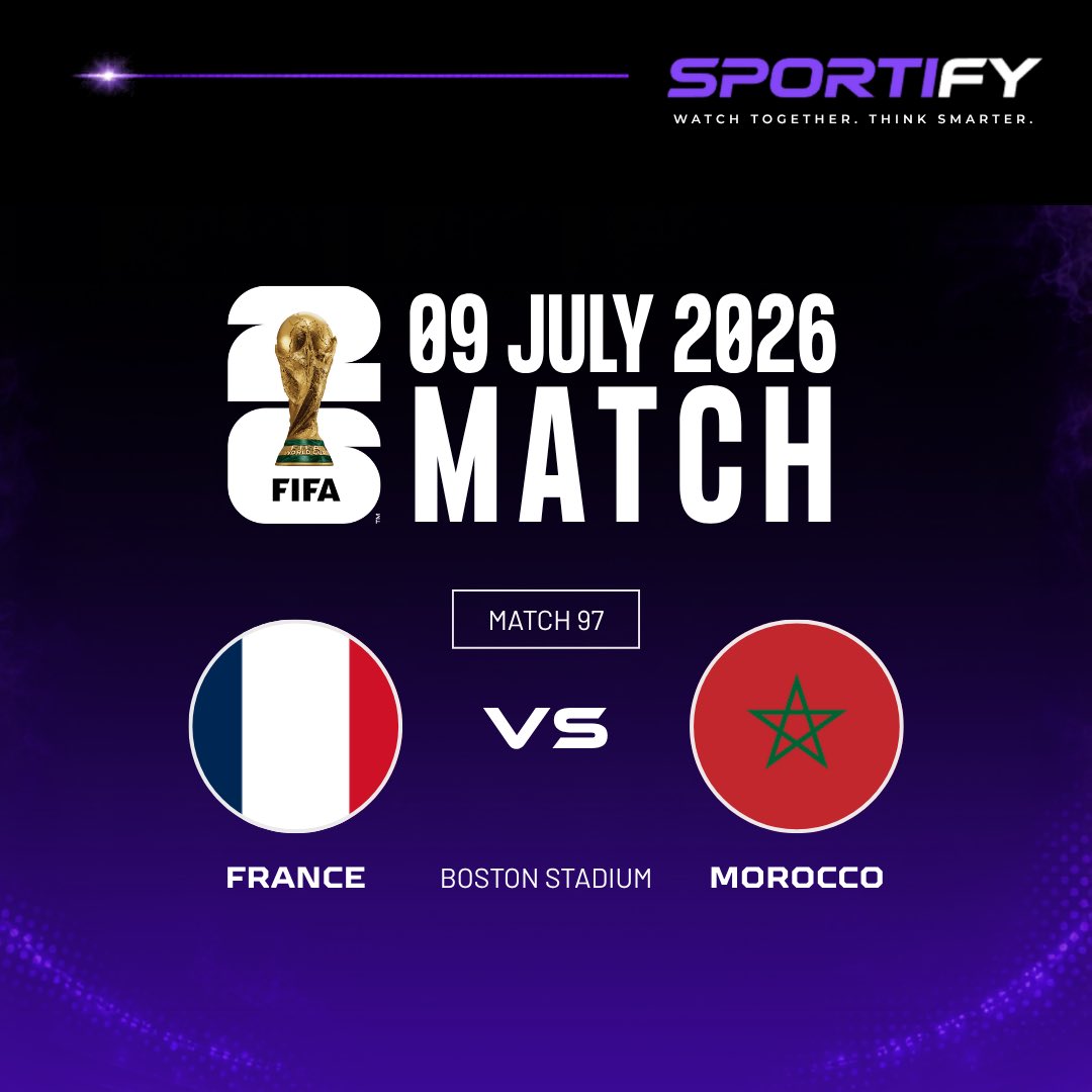 Sportifylive_io's tweet photo. New World Cup matches, follow it on Sportify

#FIFA #WorldCup #WorldCup2026 #WorldCupSchedule #WorldCupSched #FIFAWorldCup https://t.co/71AkTWUBHo