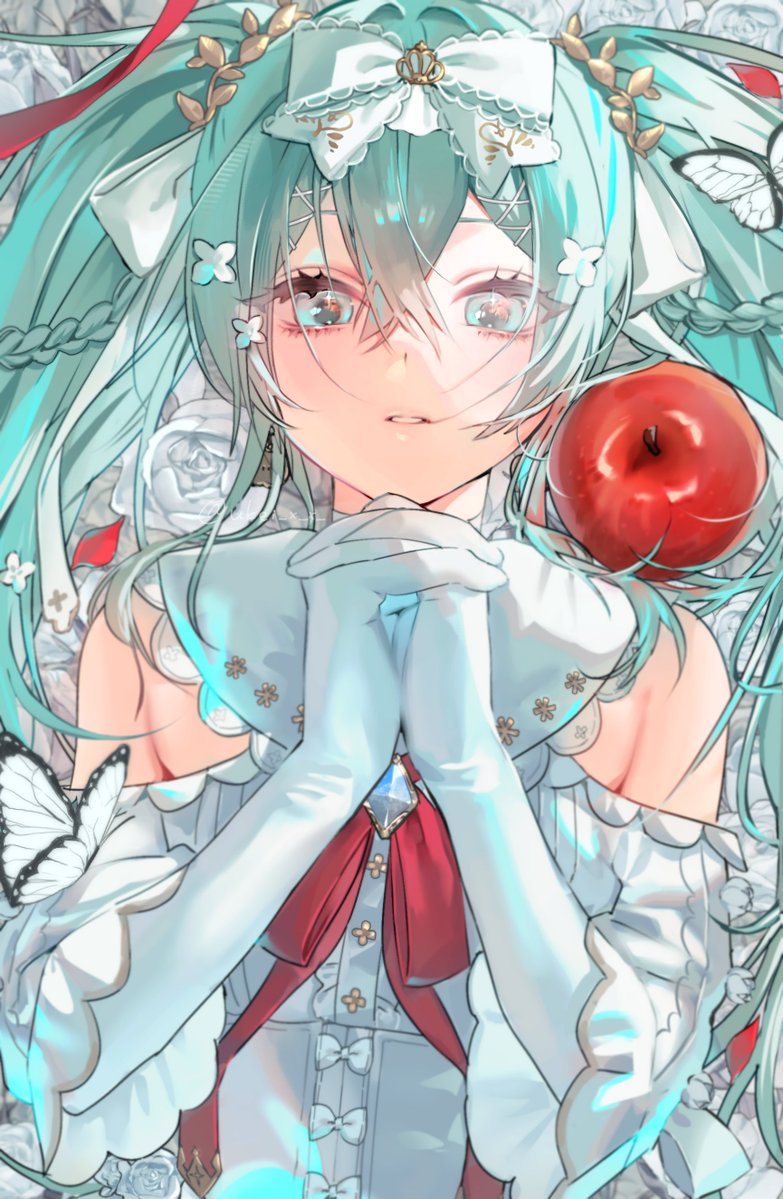 ukei_x_x_'s tweet photo. 白い雪のプリンセスは🍎❄️
＃初音ミク https://t.co/fjG1JsxX2v