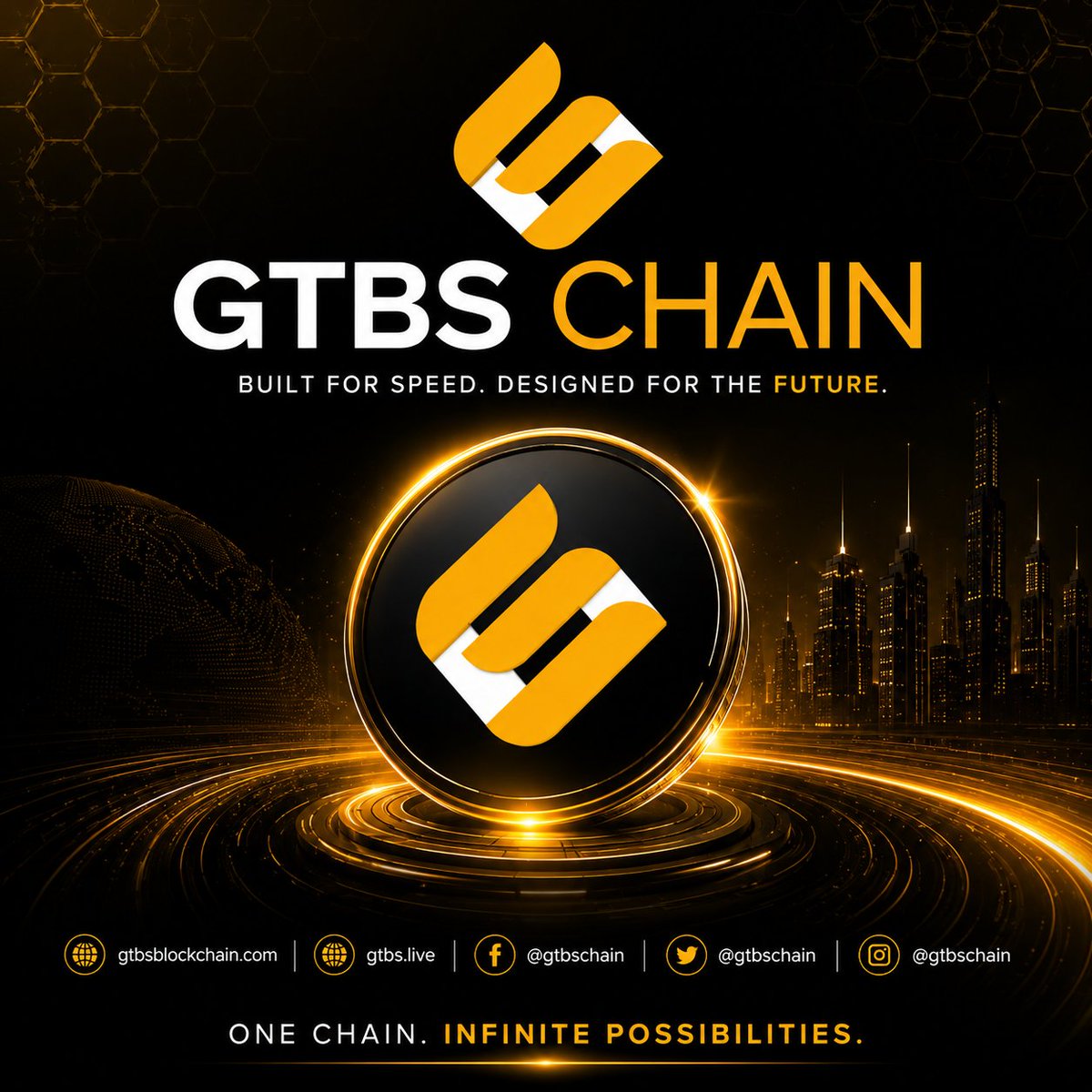 gtbschain's tweet photo. 🚀 GTBS CHAIN is here!  

Built for speed ⚡ Designed for the future 🌟  

One Chain. Infinite Possibilities. 💎  

Join the revolution in blockchain technology – faster transactions, seamless innovation, and endless opportunities await! 🌐✨  

#GTBSChain #Blockchain #Crypto https://t.co/e2XogKRbXC