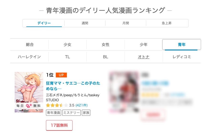 saikowa_comic's tweet photo. ＼サイコワコミック人気作が第1位を獲得👑／

『狂育ママ・サエコ─この子のためなら─』が
web版めちゃコミック デイリーランキング青年カテゴリにて
第1位にランクインしました🥇（※7/8時点実績） https://t.co/CxASEl7LlS