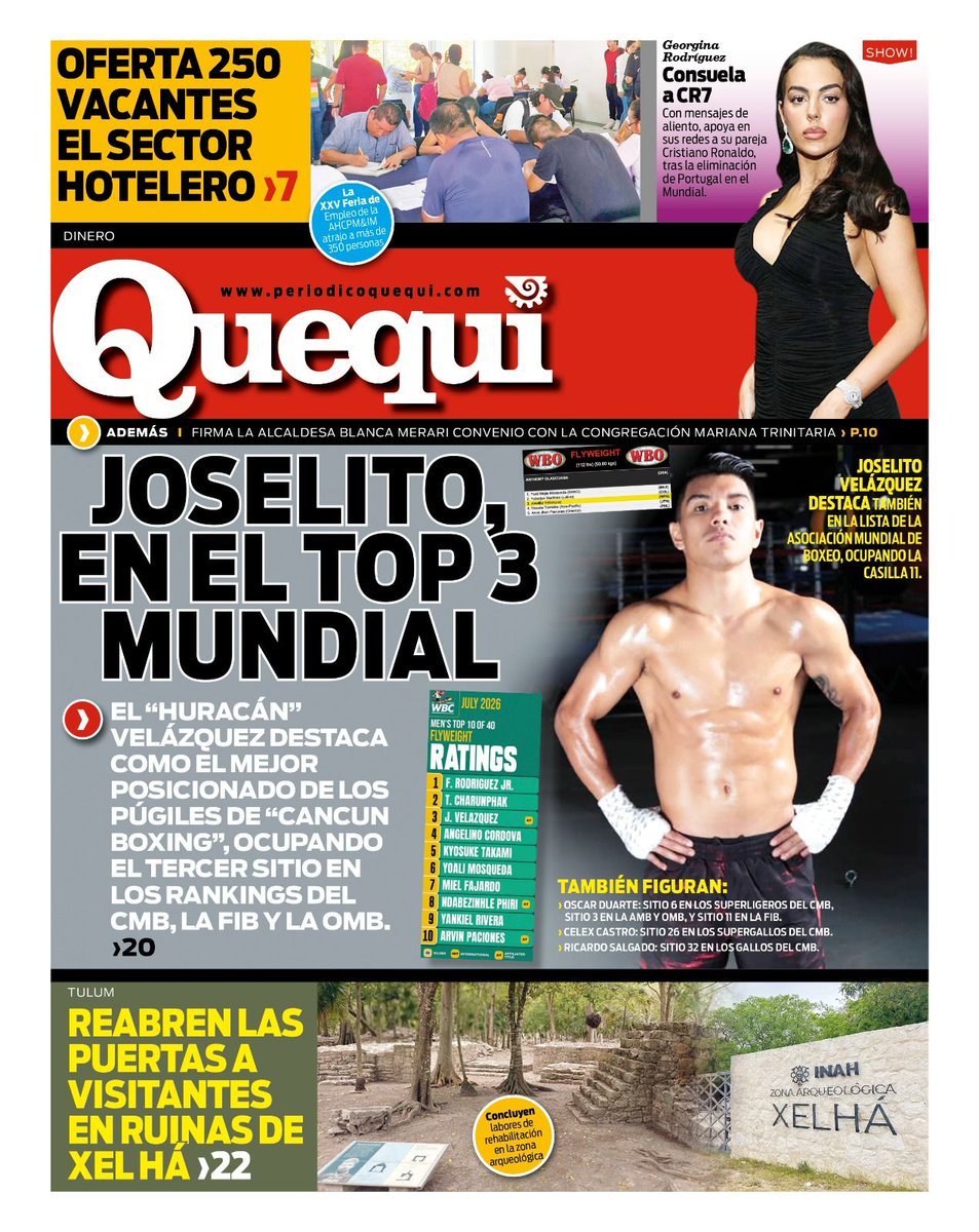 PeriodicoQuequi's tweet photo. ☕ Arranca tu día bien informado
📰 Portadas de HOY | #Quequi
📅 Miércoles 08 de julio de 2026
🌐 https://t.co/LSBRNtFLu3 https://t.co/J8SNq1a8TP