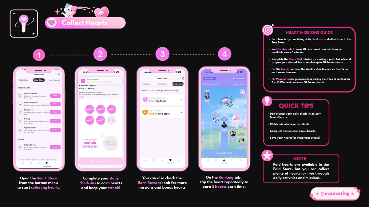 EvanVoting's tweet photo. [📚] IDOKI TUTORIAL

EVERs! Please download IDOKI and start collecting hearts for the October 2026 Birthday Voting!

📥 Android: https://t.co/VN3hxRxbgl
📥 iOS: https://t.co/edB9W8mDYV

Referral Code: B86X5TR7

#EV10BER #EVAN #에반 @h_evva_n @evan_officialJP https://t.co/xV9DIrJKzm