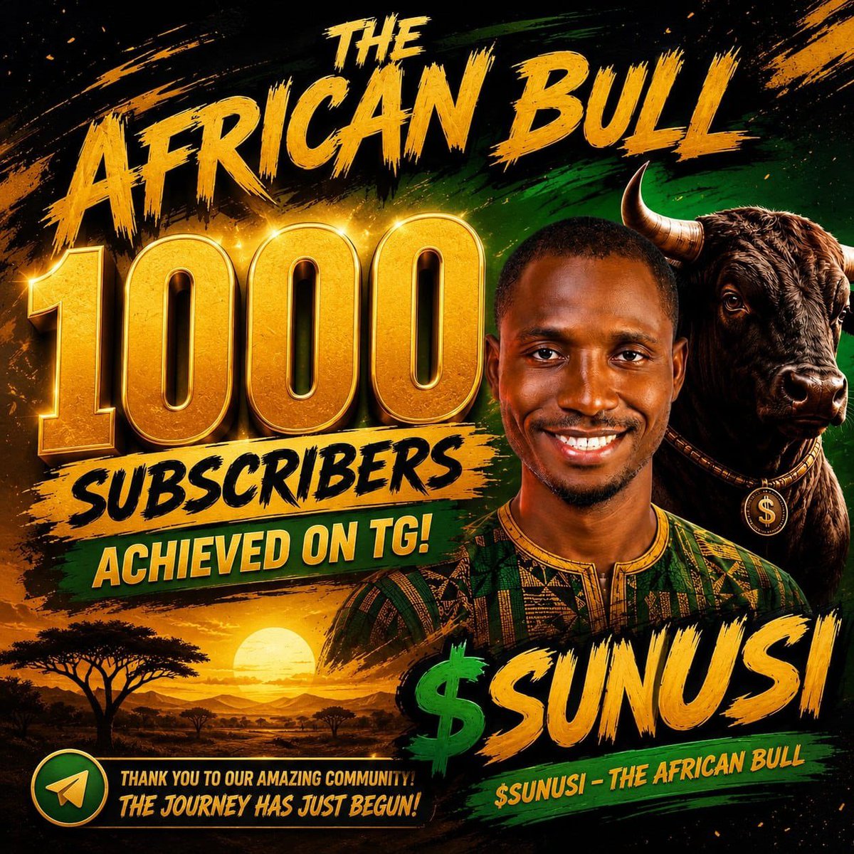 theafricanbulll's tweet photo. 🔥🔥 In just lessthan 48 hours⏰

✅ 1000 Teleg subscribers achieved
✅ 7000 @X followers 
✅ 11,300 organic Token Holders
✅ 15,000 Active traders
✅ Millions in trading volume
✅ Top Trending on @dexscreener
Follow our official handles if you’re not in any of them:

Telegram: https://t.co/w4RDjyWM1J
X @theafricanbulll 
Join X Community on pinned message

Thanks to all CT & Holders⚡️⚡️⚡️⚡️

#TheAfricanBull is the Real BlackBull

solana:2vvw3cSwibzGD6SgW9QzRaBdmjkYrvs218DUy6VWpump