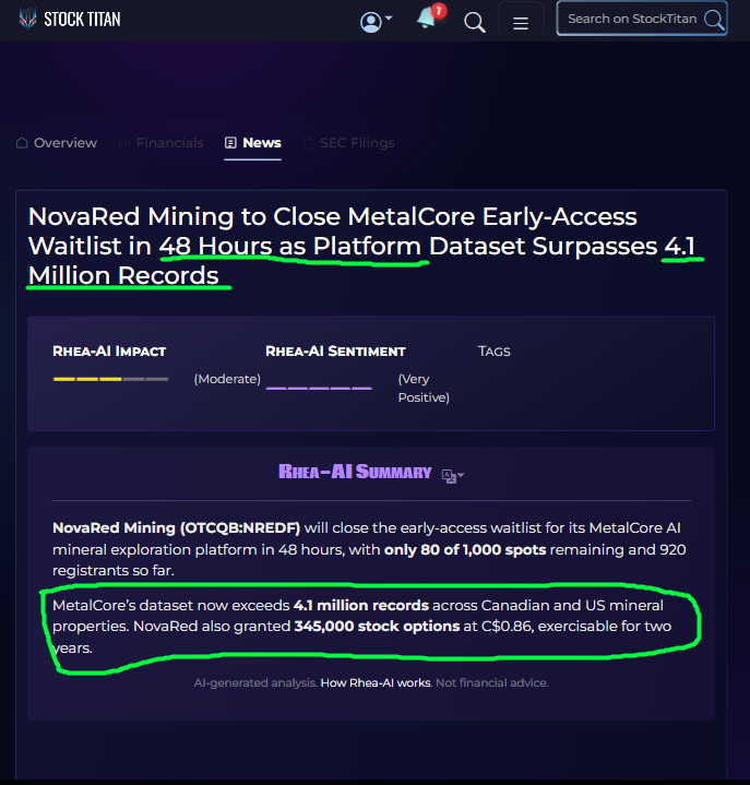 thanittha174971's tweet photo. Hey copper believers, this is why I’m holding NovaRed Mining CSE $NRED with zero boredom in the thesis.

The article basically says the next winners may come from the “dull” markets that remain open. That line slapped.

Copper sounds boring until AI needs power, power needs grids, grids need transmission, and transmission needs a stupid amount of copper. Suddenly boring looks SEXY.

NovaRed is sitting right in that setup. Wilmac gives $NRED copper-gold-platinum exposure in BC, about 10 km from Copper Mountain. MetalCore gives the company an AI engine with 4.1M+records and early access already 92% filled.

The platform already helped flag Wilmac’s copper-gold-platinum story, including the 1,125 ppm Cu anomaly and PGE signal.

That is why I stay positioned.

This content is intended for educational and entertainment purposes only.

$PLTR $HIMS $INTC