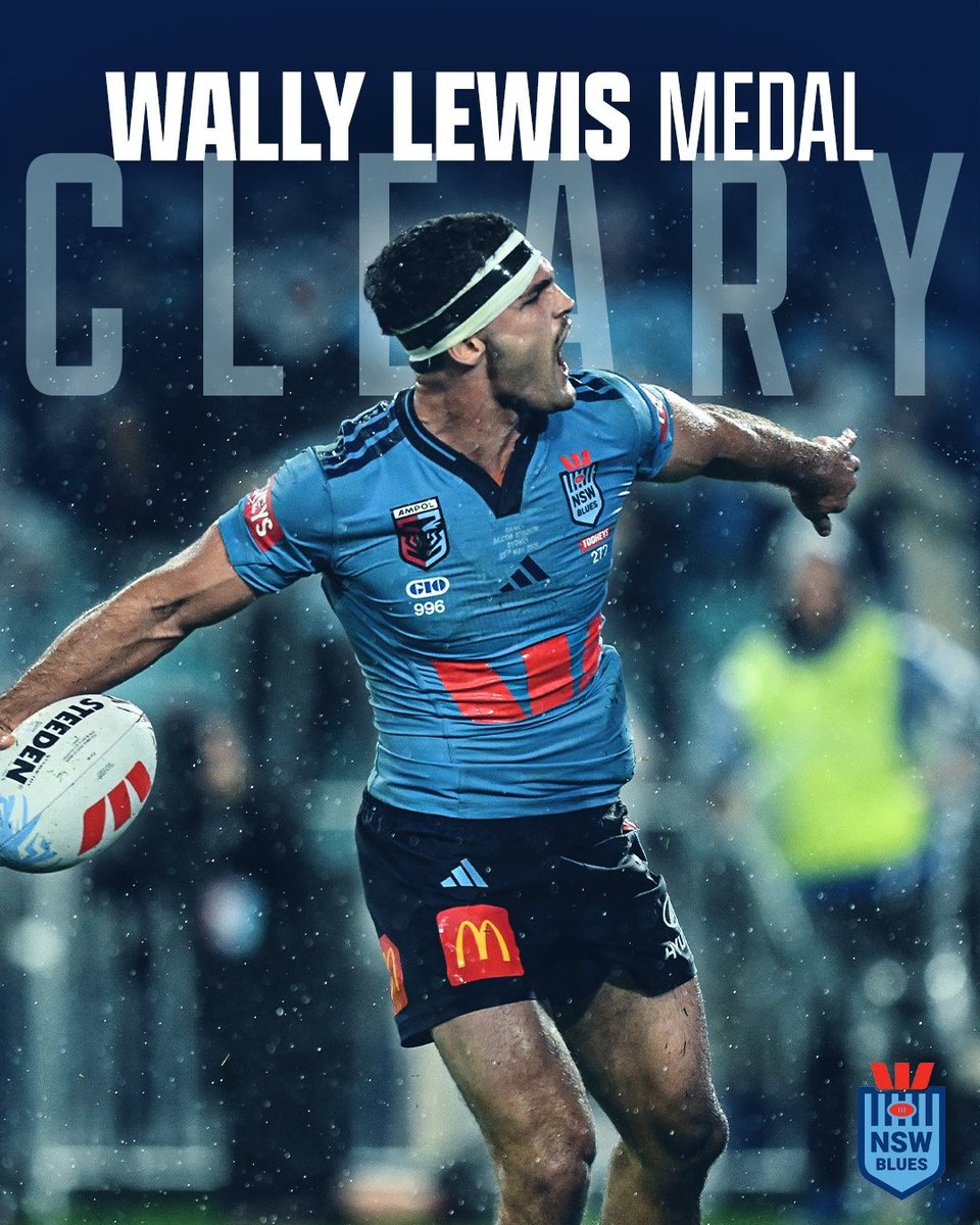 NSWBlues's tweet photo. Player of the Match and Wally Lewis Medal winner for Player of the Series, Nathan Cleary 🔥 https://t.co/YH4tOMqg64