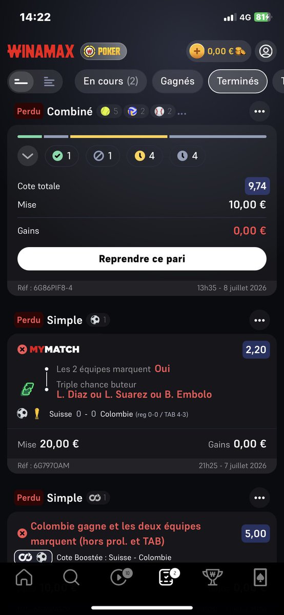 JulioCaductls's tweet photo. @WinamaxSport On m’explique pourquoi mon paris est perdant alors que rien est perdant a l’ heure
Actuelle ? https://t.co/giMH38hwGh