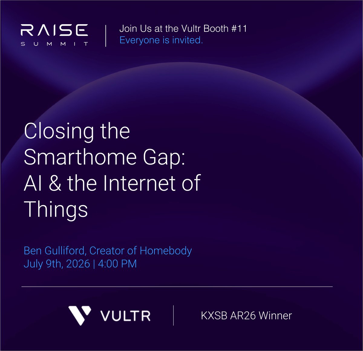 Vultr's tweet photo. @RaiseSummit: Join Ben Gulliford of Homebody, winner of the KXSB AR26 competition, to see how AI can securely interact with lights, locks, cameras, and more while keeping your home’s data private.
📍 Booth #11
🕓 July 9 | 4:00 PM
#RAISESummit #IoT #InternetOfThings #AgenticAI https://t.co/FYt2NvGIzW